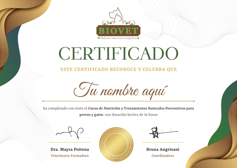 certificado curso nutricion veterinaria tratamientos naturales perros gatoswe